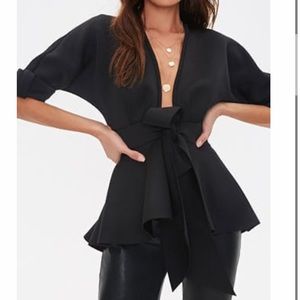 Belted Scuba Knit Jacket